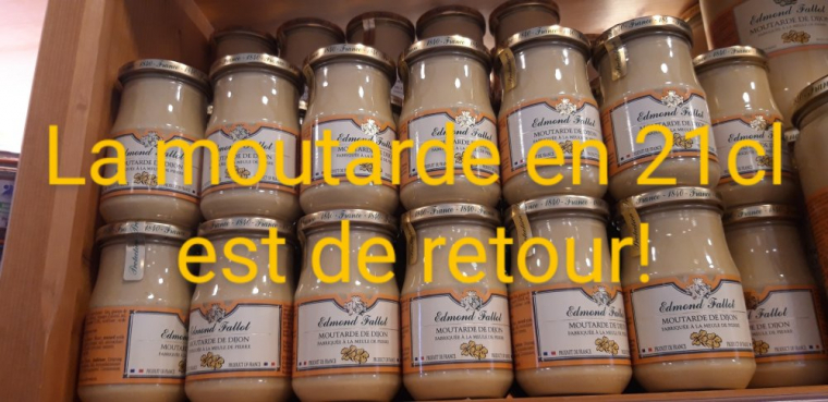 C'est le retour de la moutarde en format 21cl à La Halle Fermière de Vinay, Vinay, La Halle Fermière